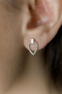 Boucles d'Oreilles en Or 18ct en Forme de Gouttes avec Diamants