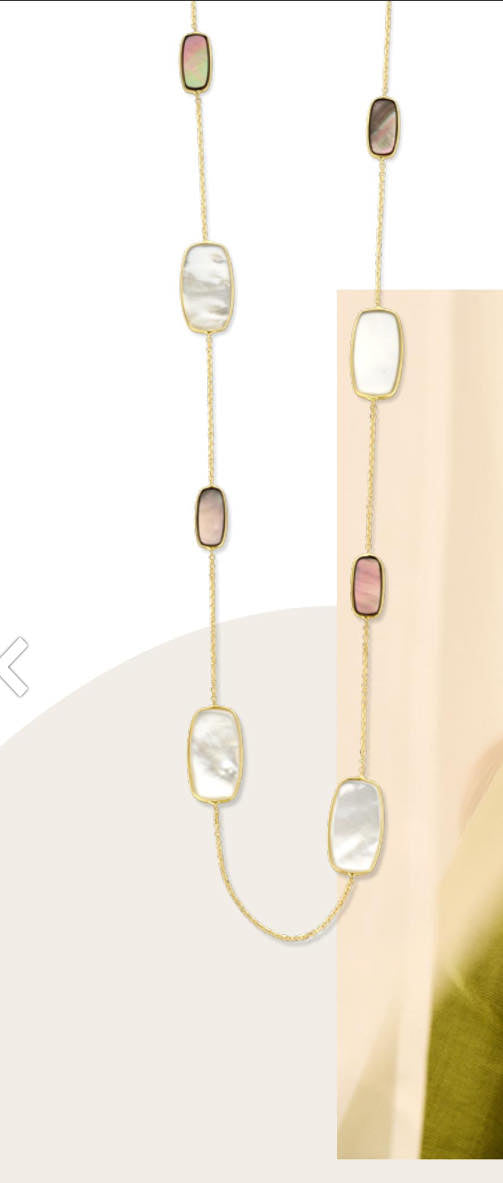 Collier en Or avec Nacre Blanche et Foncée