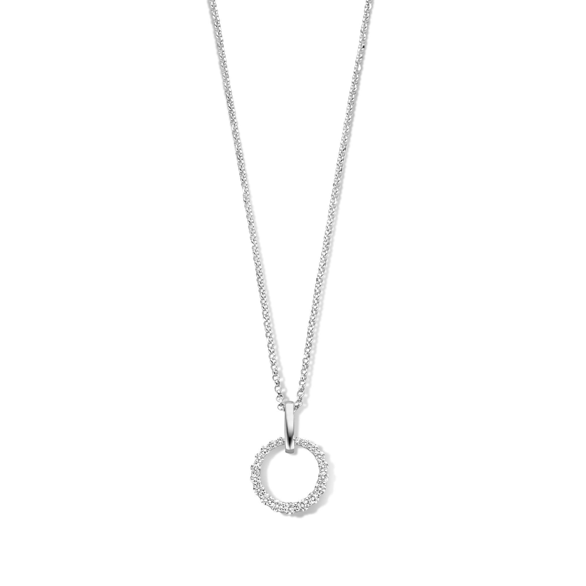 Pendentif en Or Blanc 18ct avec 19 Diamants