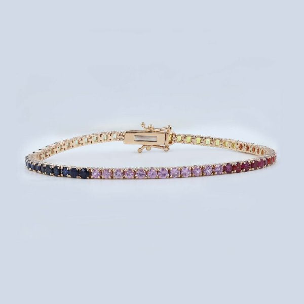 Bracelet en or rose avec 62 petits diamants