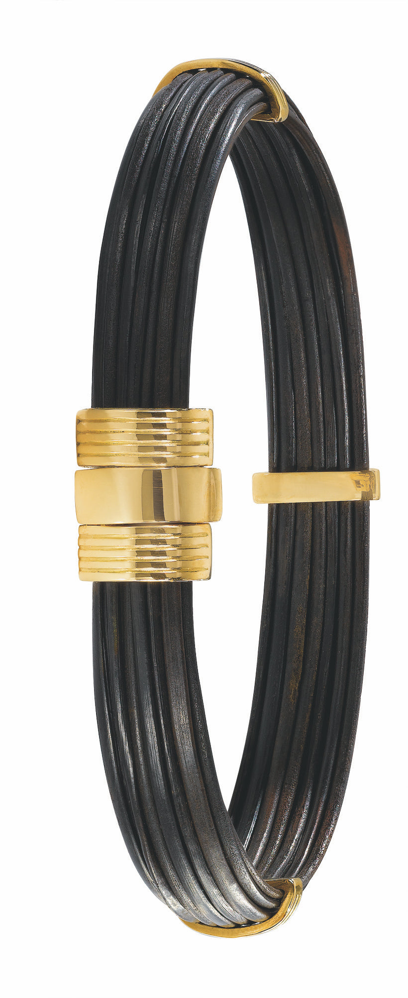 Bracelet en poil d'éléphant avec un fermoir en or.