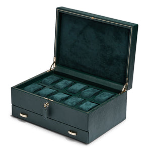 Boite à montres "British Racing" pour 10 montres avec rangement de Wolf1834.